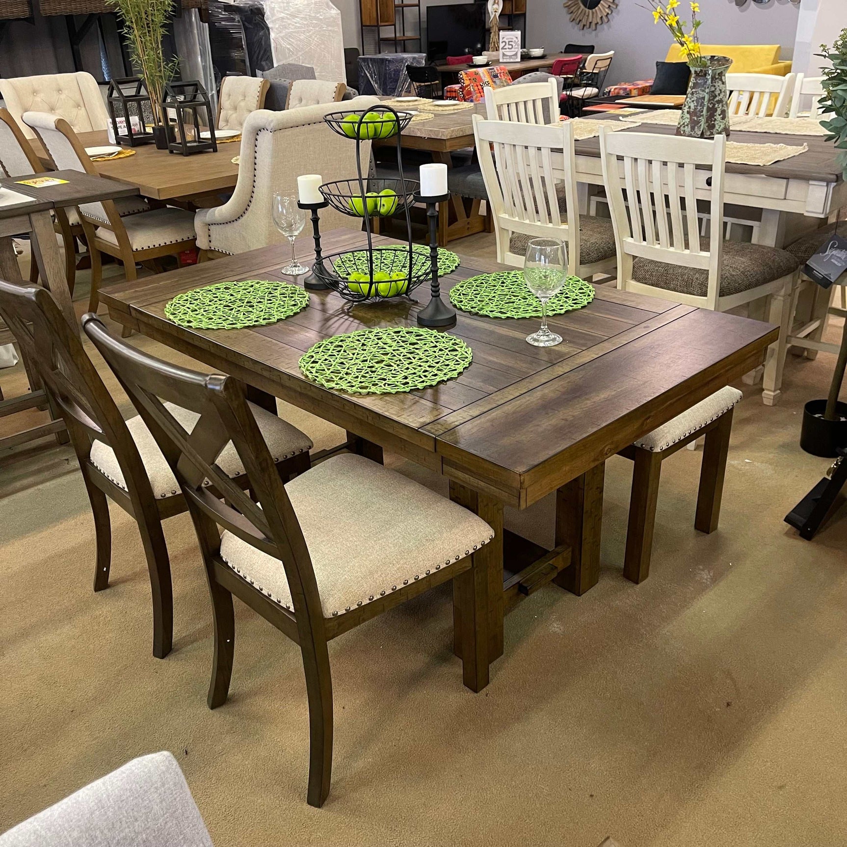 Moriville Grayish Brown Dining Room Set / 6pc - Ornate Home