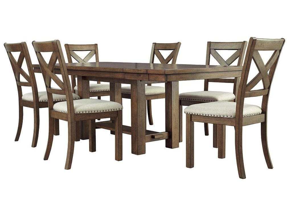 Moriville Grayish Brown Dining Table and 6 Chairs / 7-Piece Set (Online Special Price) - Ornate Home