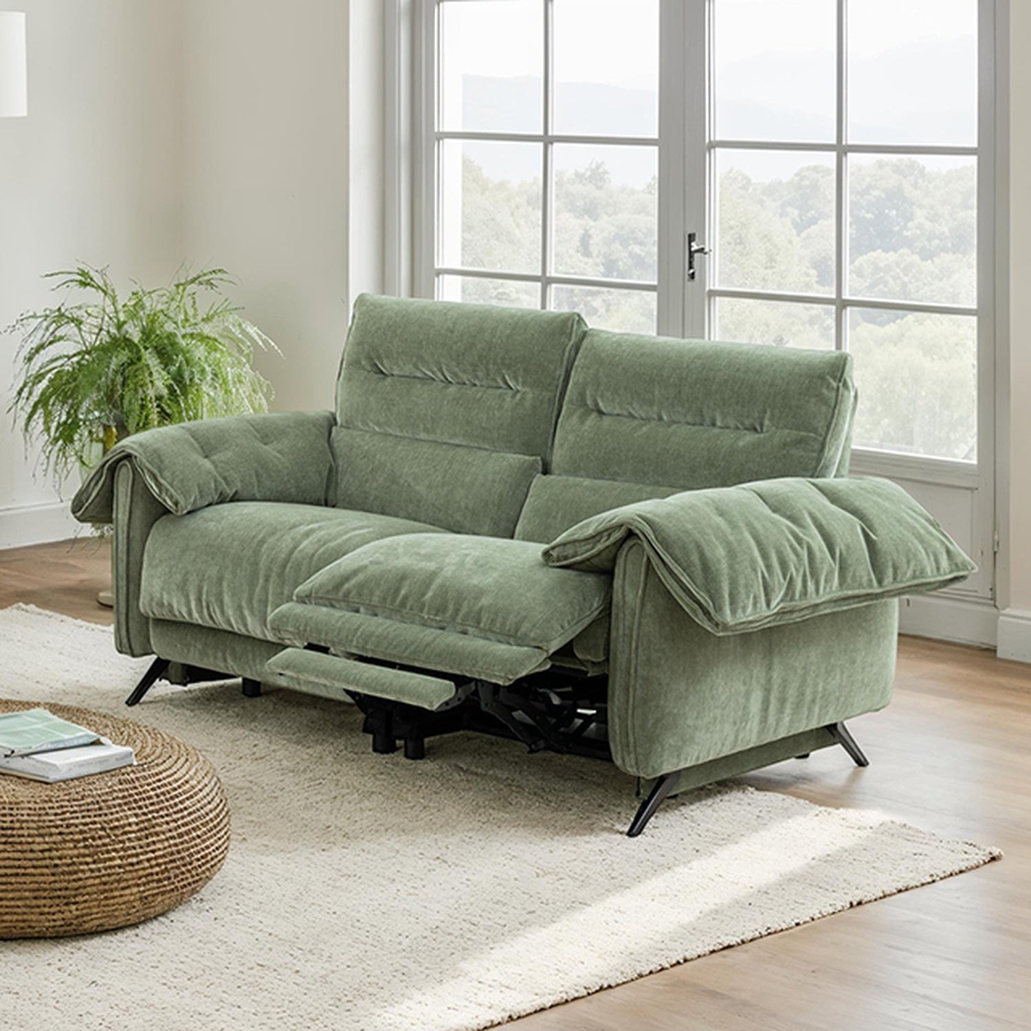 Morley Sage Green Power Loveseat - Ornate Home
