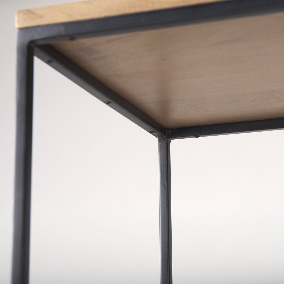 Morris Beige/Black Wood 4-Tier Shelving Unit