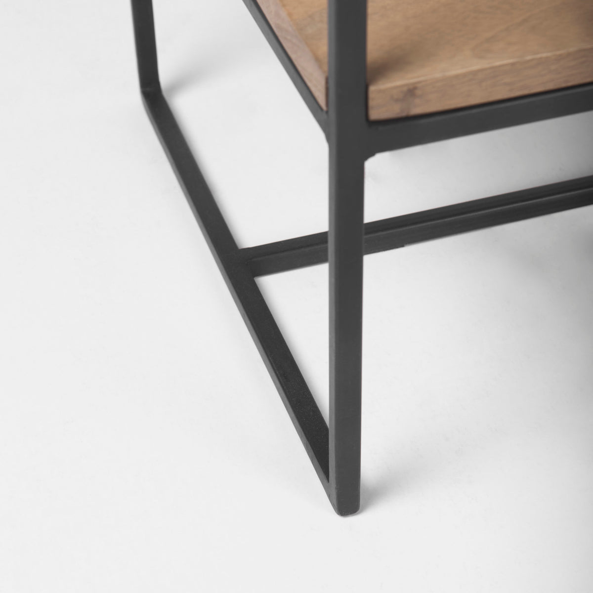 Morris Beige/Black Wood 4-Tier Shelving Unit