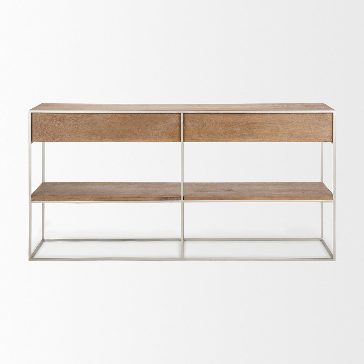 Morris Brown/Silver Wood 2 Drawer Console Table - Ornate Home