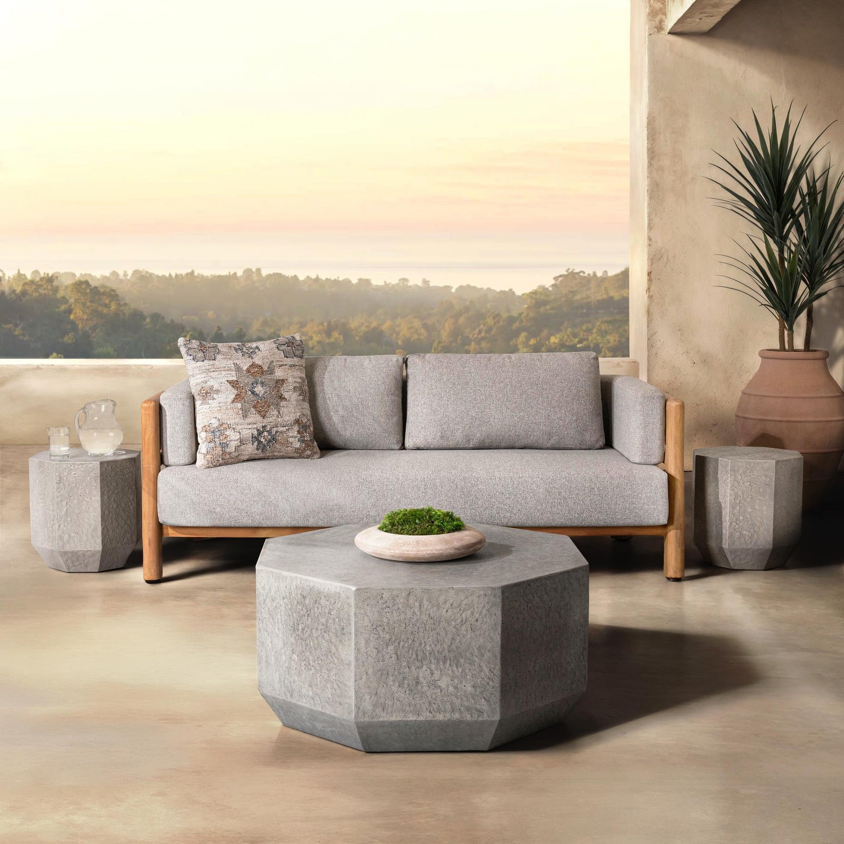 Morse Athena Gray Outdoor Coffee Table - Ornate Home