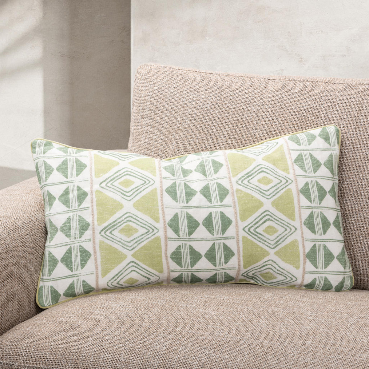 Mosaic Fern Green 14"x26" Throw Pillow (Set of 2)