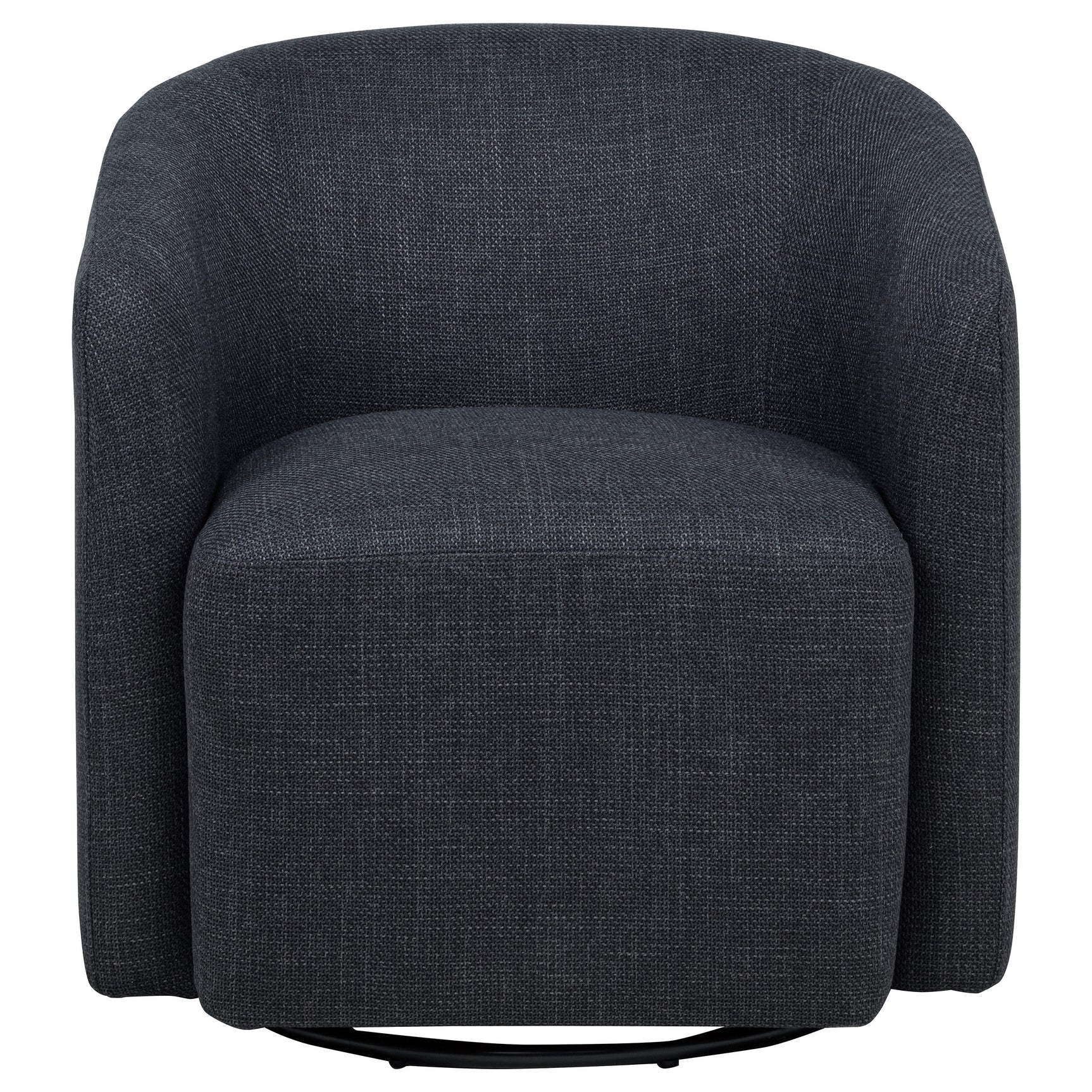 Mossbrook Anthracite Fabric Upholstered Swivel Accent Chair - Ornate Home