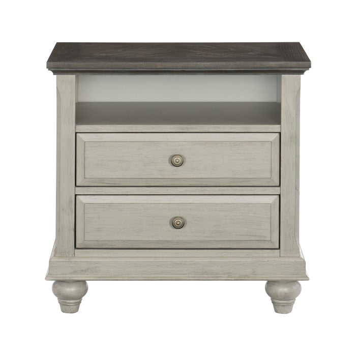Mossbrook Brown/Light Gray Nightstand - Ornate Home