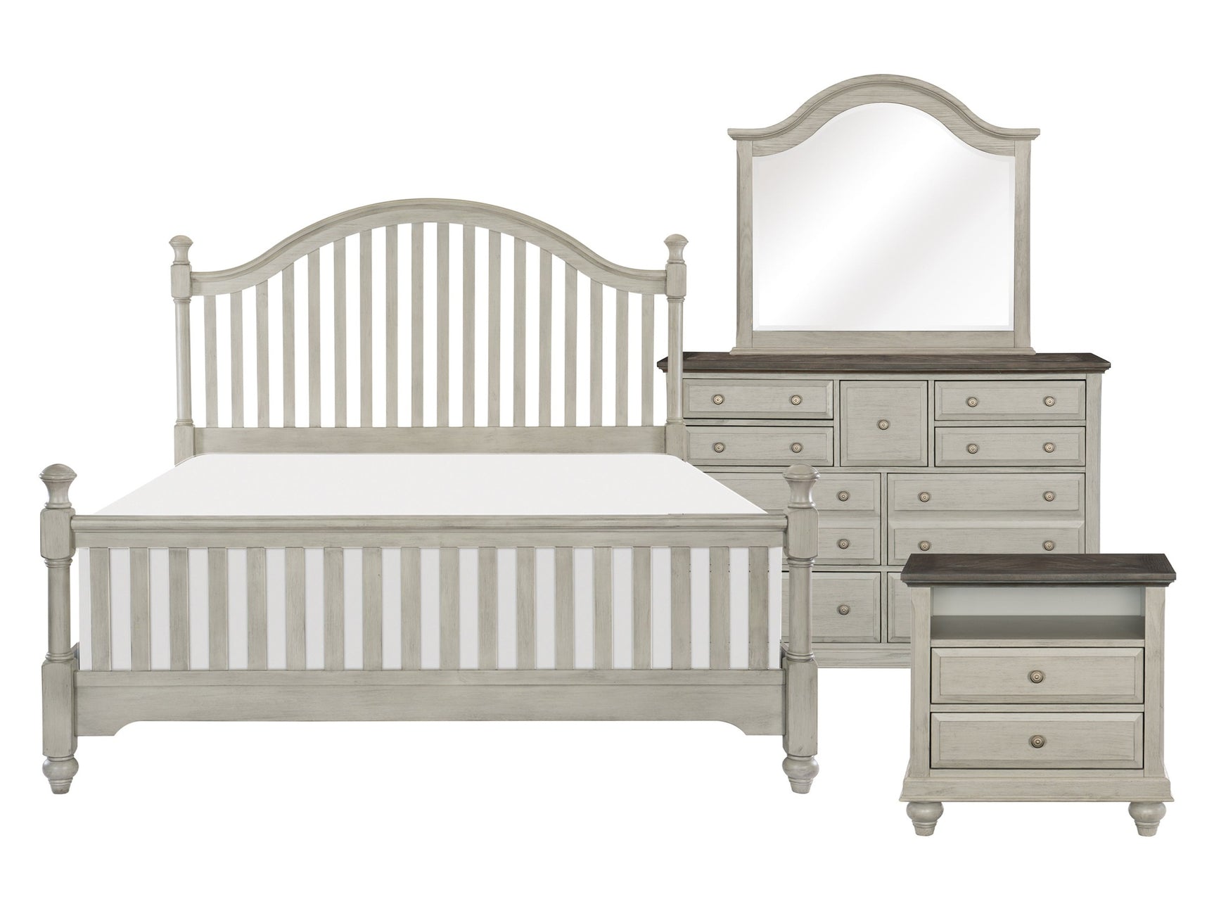Mossbrook Dark Brown / Light Gray 4-piece Queen Bedroom Set - Ornate Home