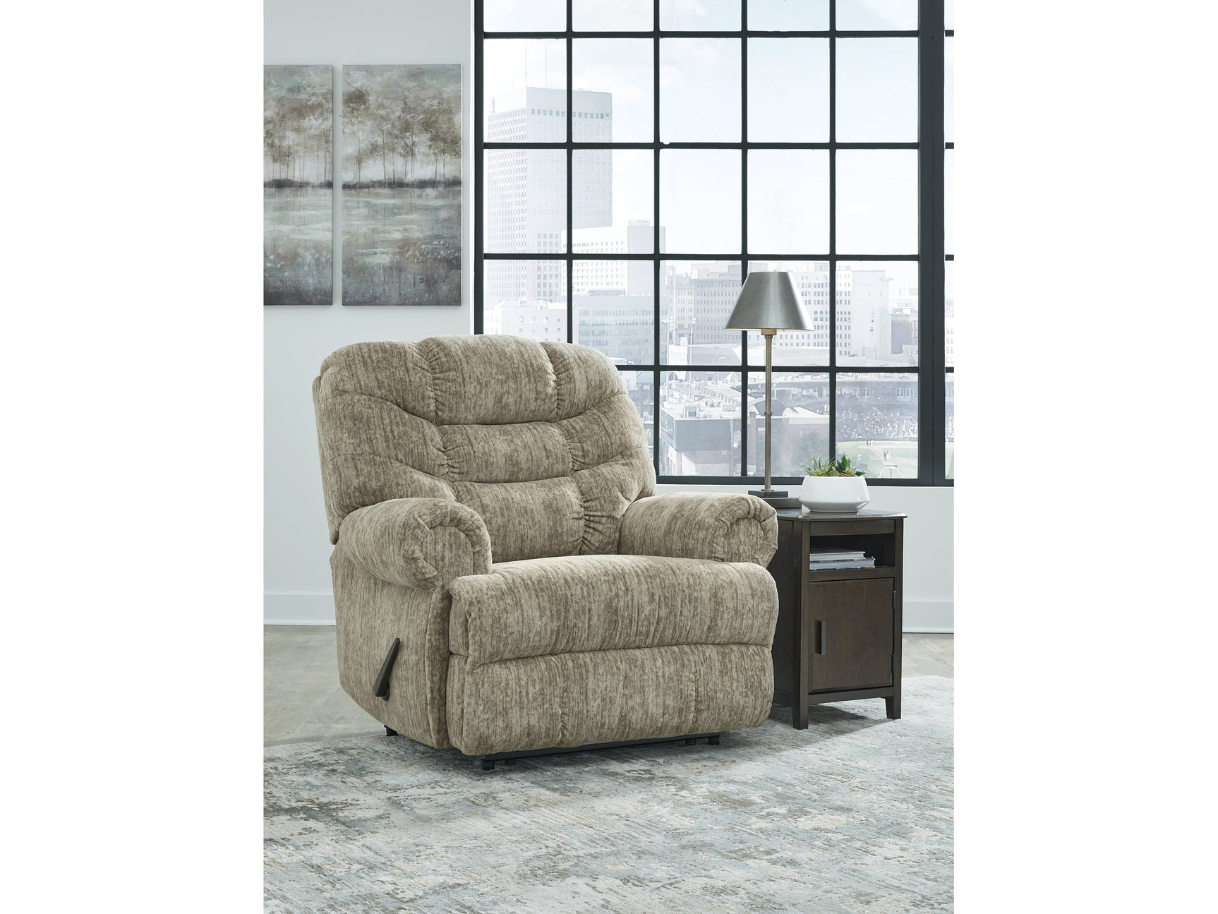 Movie Man Taupe Recliner (Online Special Price) - Ornate Home