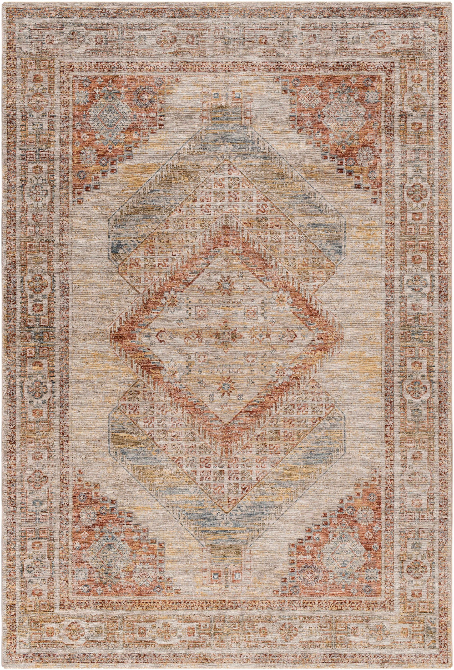 Moya Tan Rich Textured Traditional Rug - Ornate Home