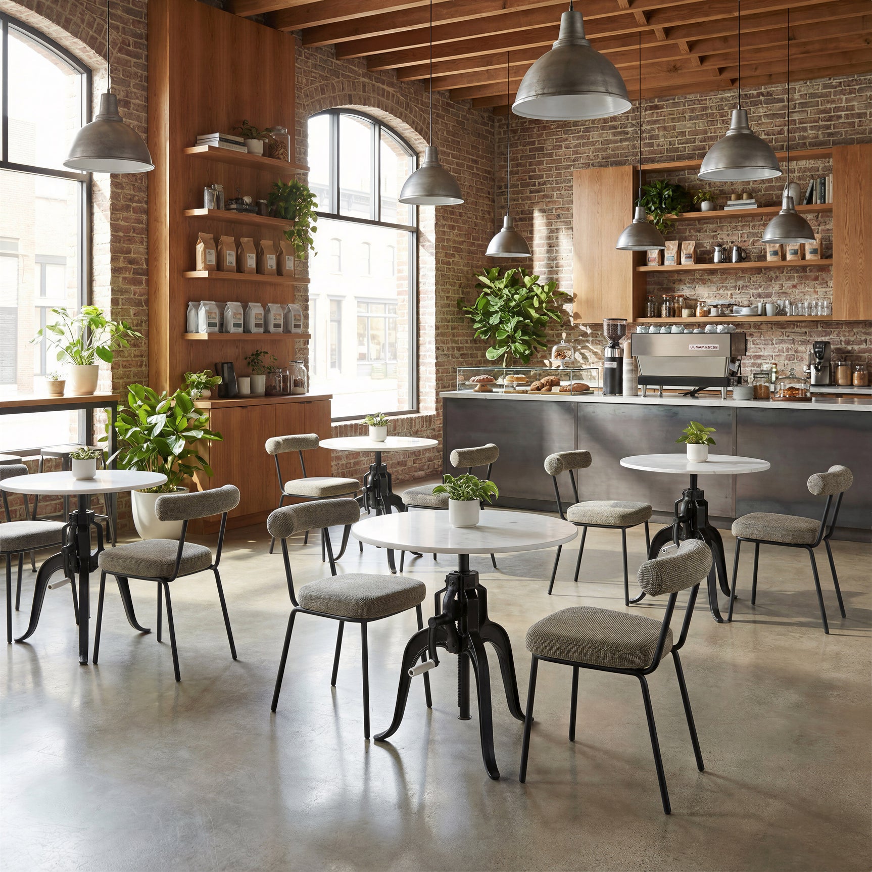 Mufid White & Black Bistro Table
