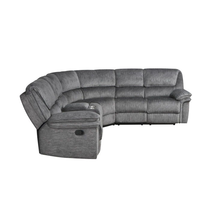 Muirfield Gray 3-Piece Reclining Sectional - Ornate Home