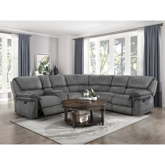 Muirfield Gray 3-Piece Reclining Sectional - Ornate Home