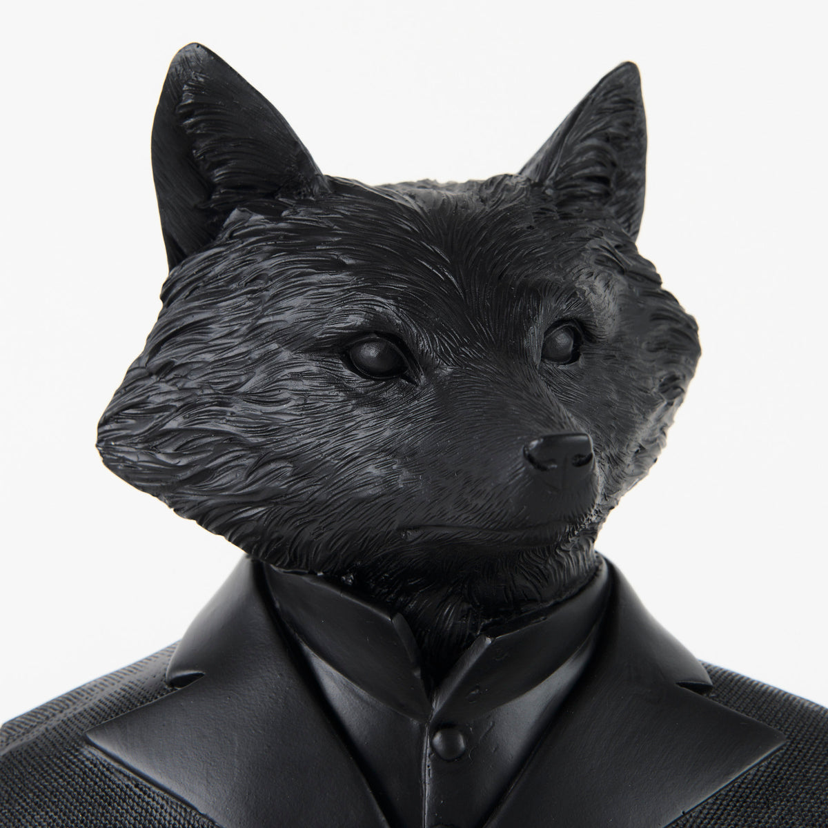 Murray Black Resin Fox in a Suit Bust - Ornate Home