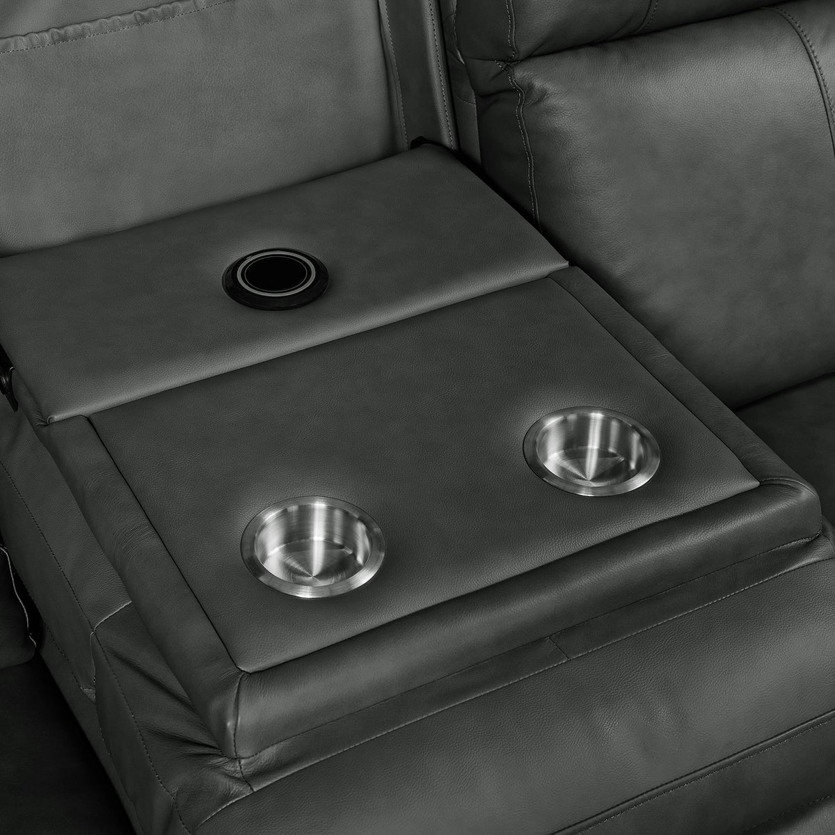 Mustang Aline Anthracite P3 Sofa with DDT, Wireless Charger - Ornate Home