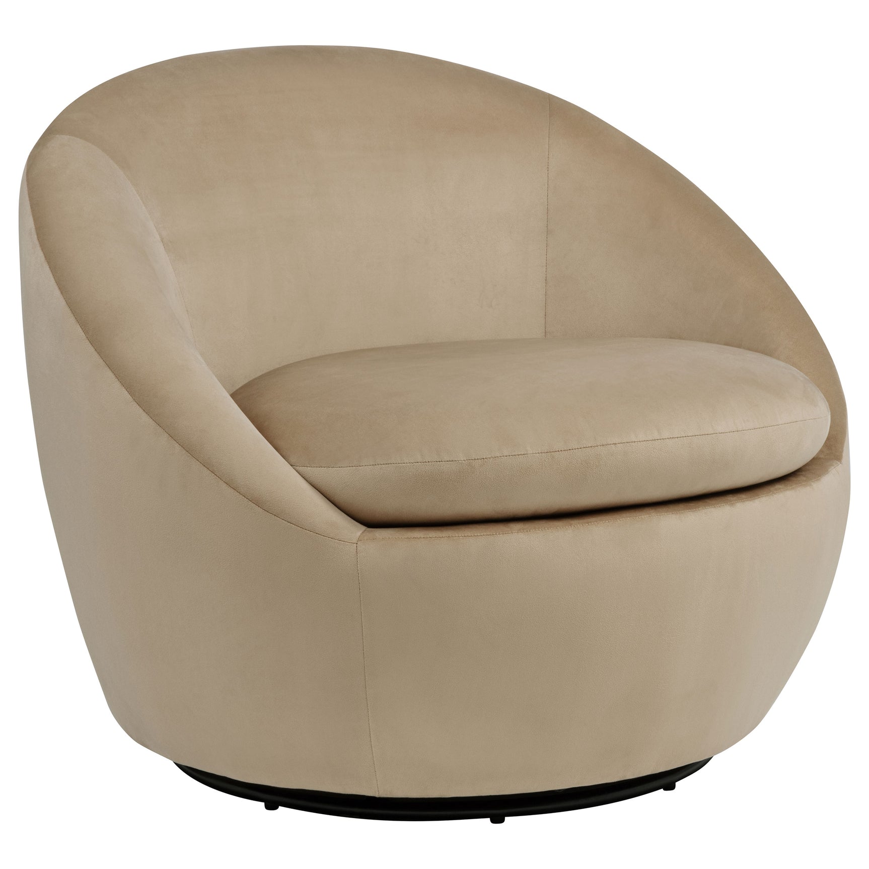 Myernick Camel Velvet Upholstered Swivel Accent Chair - Ornate Home