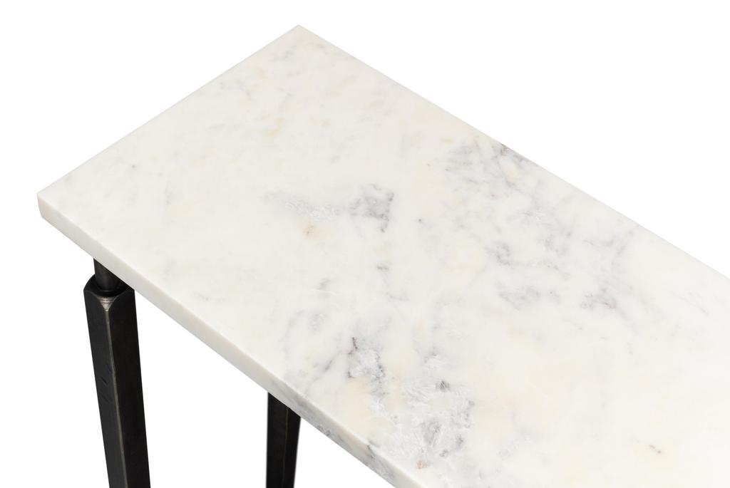 Mykos White Marble/Black Console Table - Ornate Home