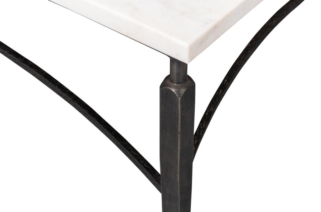 Mykos White Marble/Black Square Coffee Table - Ornate Home