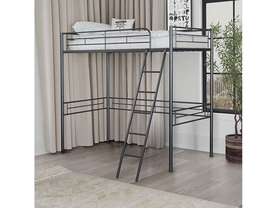Myles Black Twin Loft Bed - Ornate Home