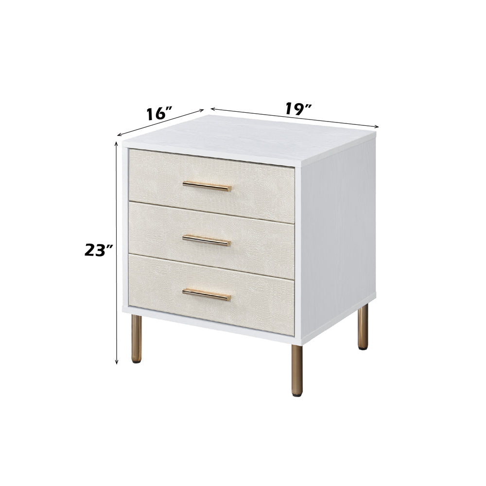Myles White Nightstand - Ornate Home