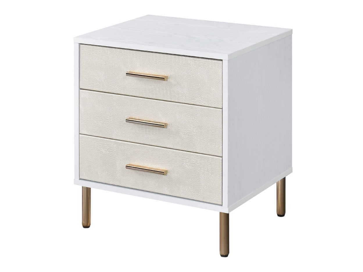 Myles White Nightstand - Ornate Home