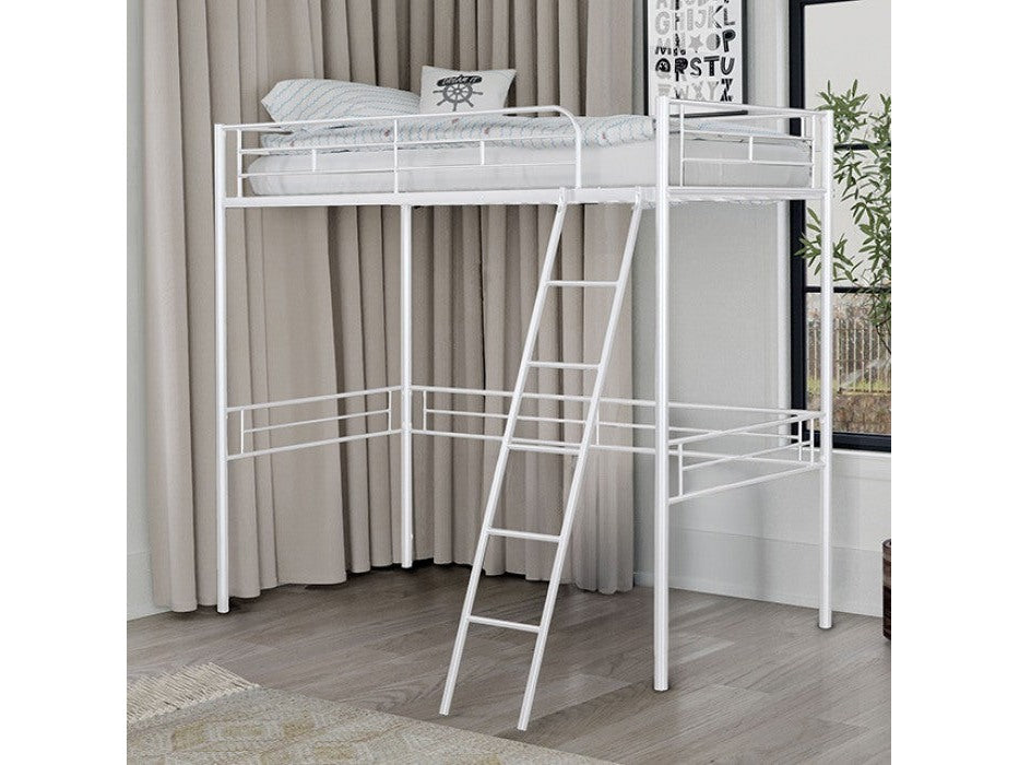 Myles White Twin Loft Bed - Ornate Home