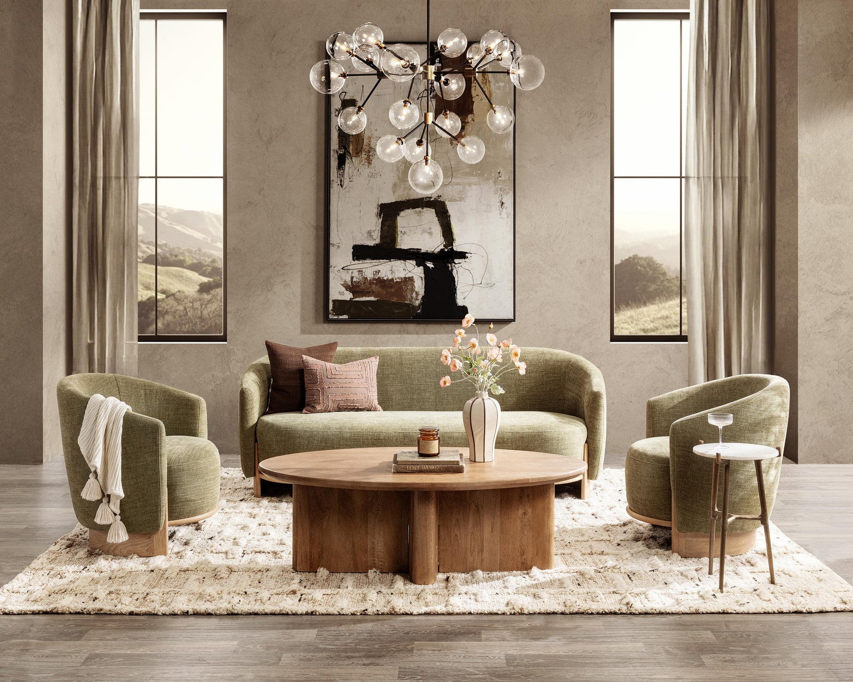Myra Sage Dust Accent Chair - Ornate Home
