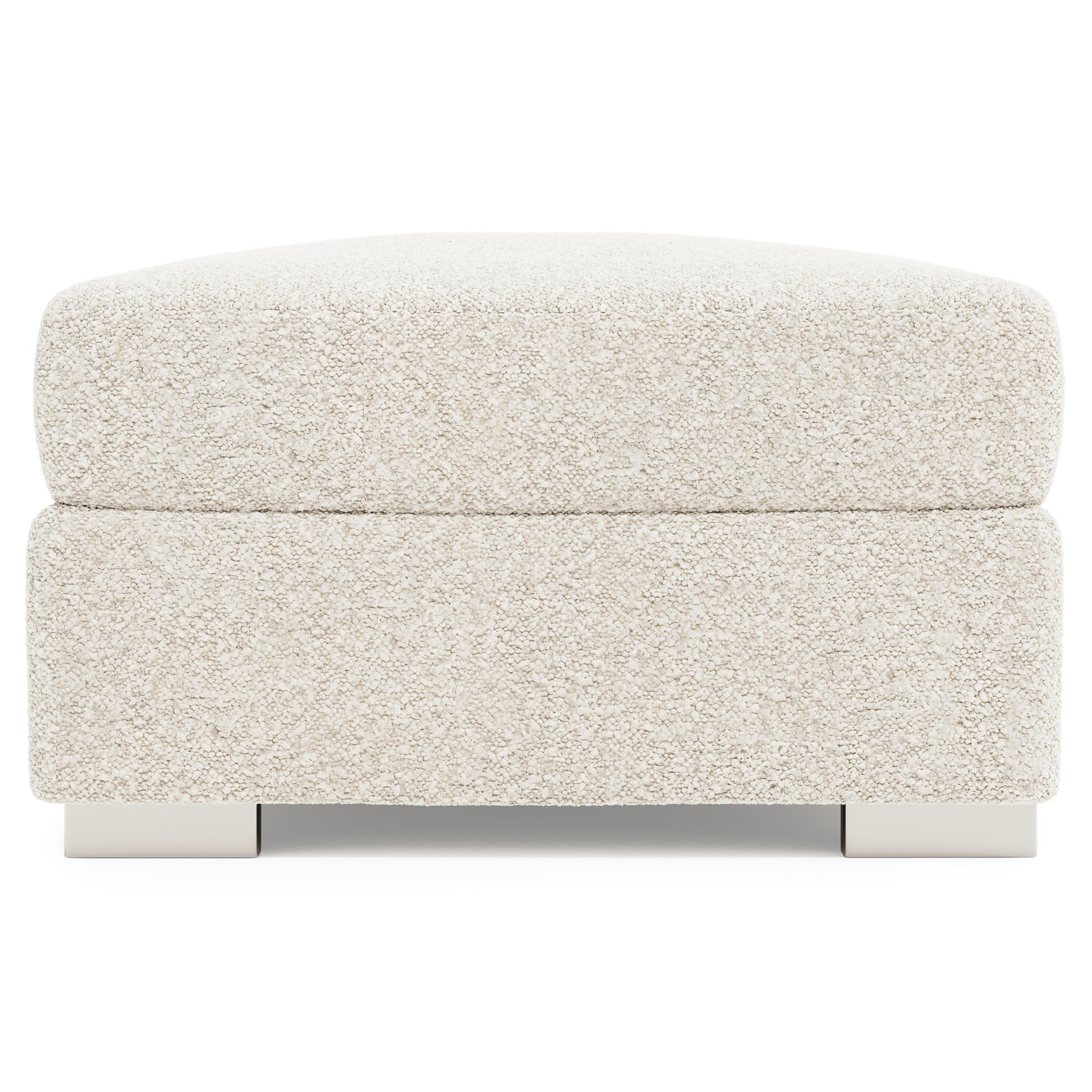 Helena Ivory Ottoman Metal Foot