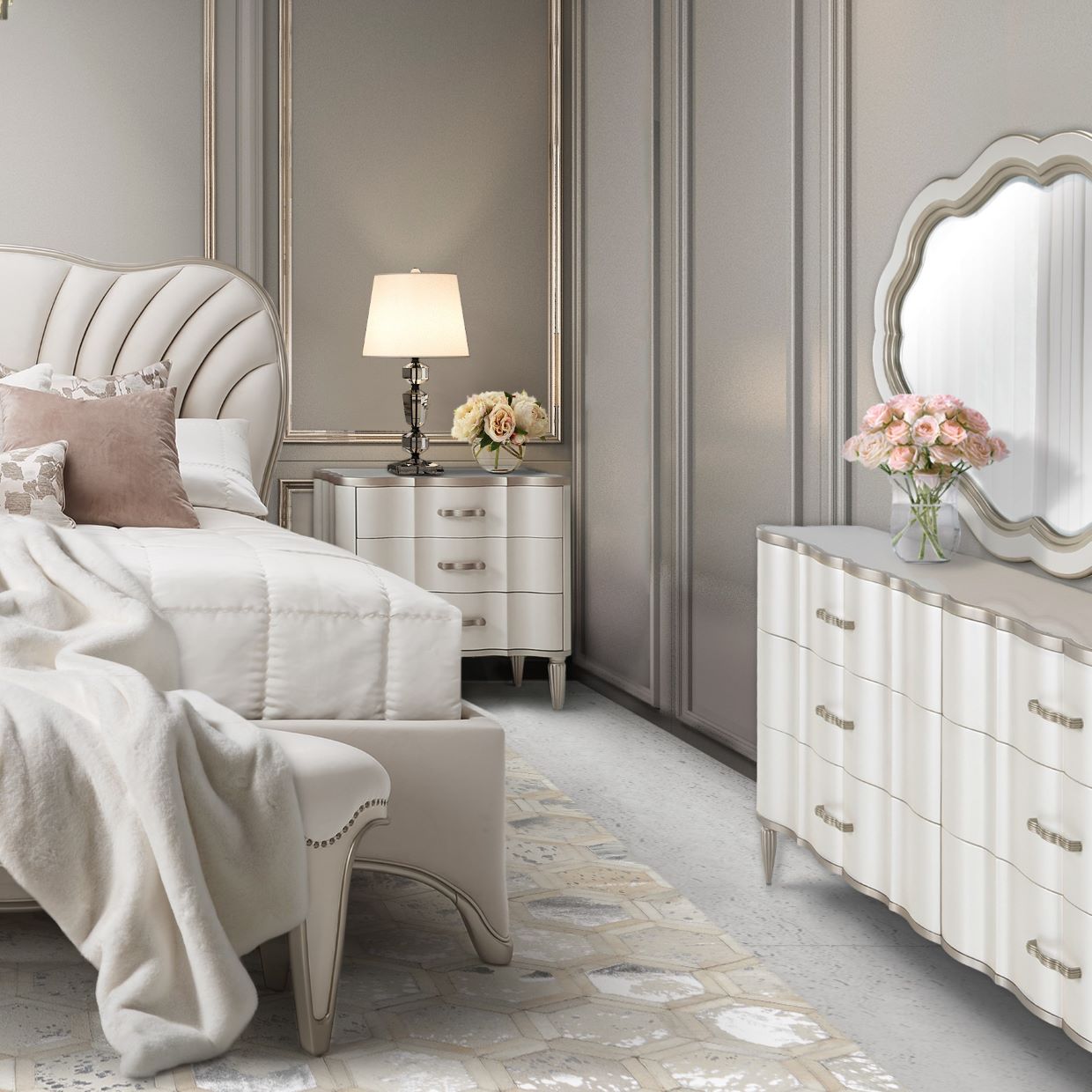 London Place Creamy Pearl Dresser