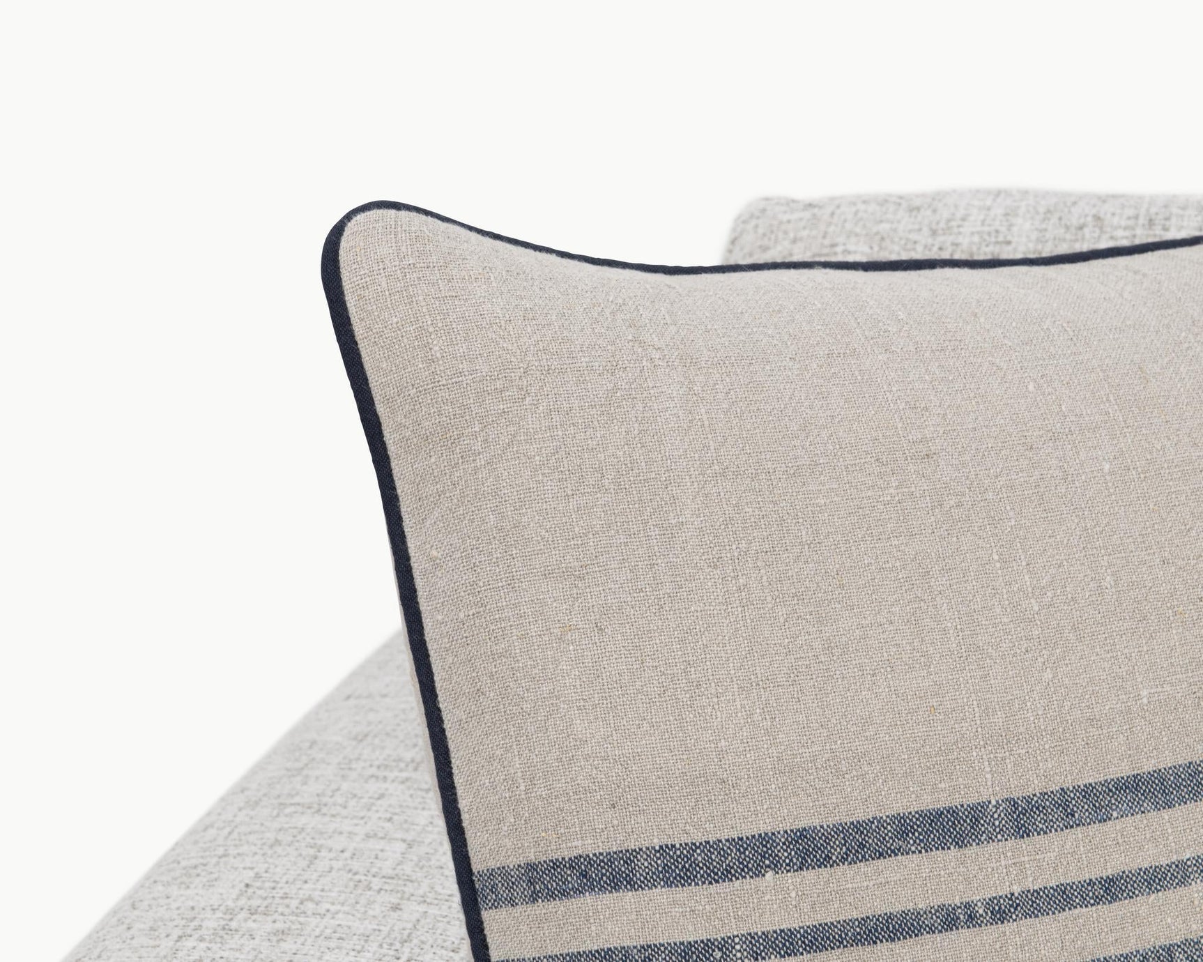 NV Newport Natural/Navy Multiple Sizes 22x22 Throw Pillow (Set of 2) - Ornate Home