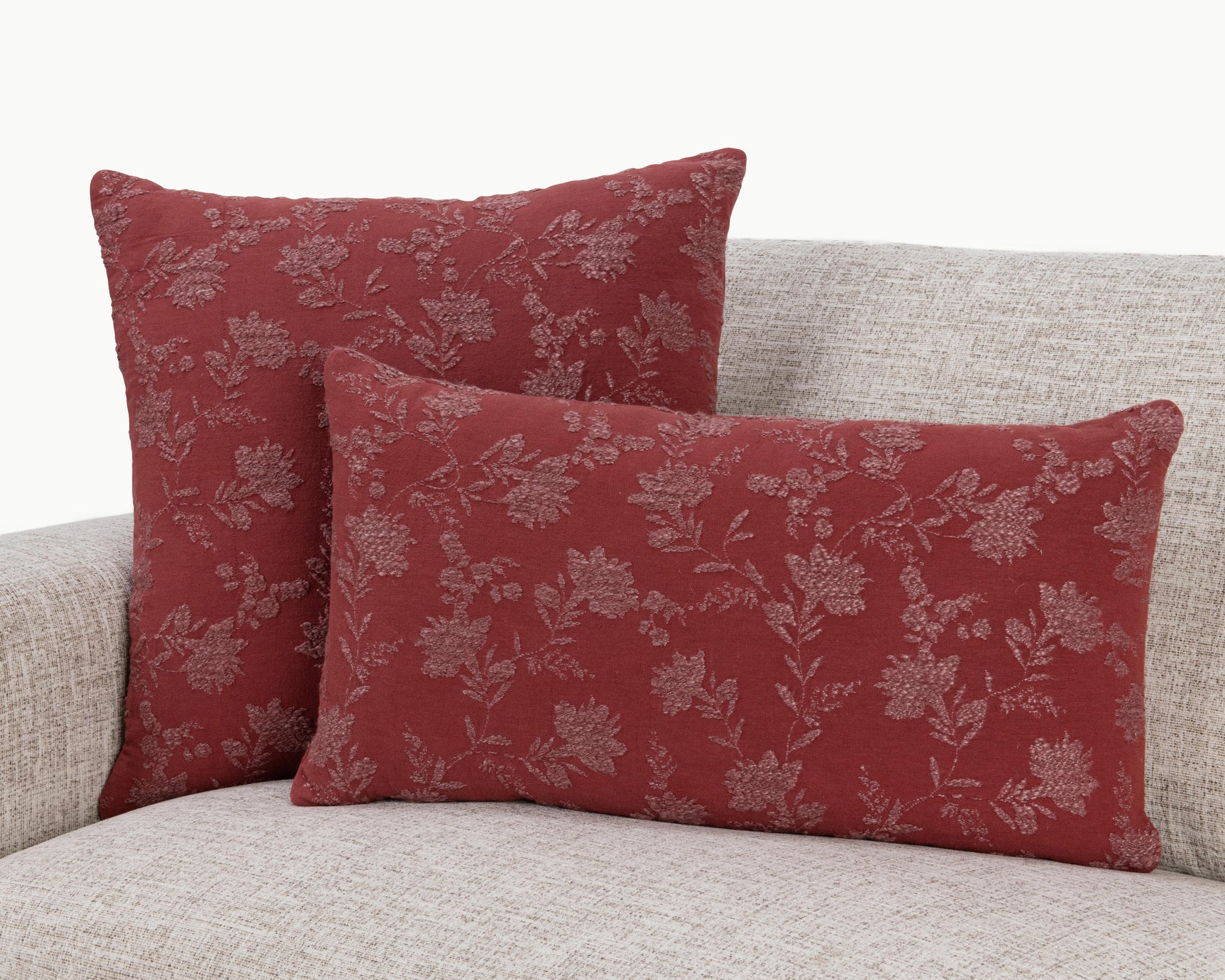 NV Rosecliff Burgundy Red Multiple Sizes Throw Pillow (Set of 2) - Ornate Home