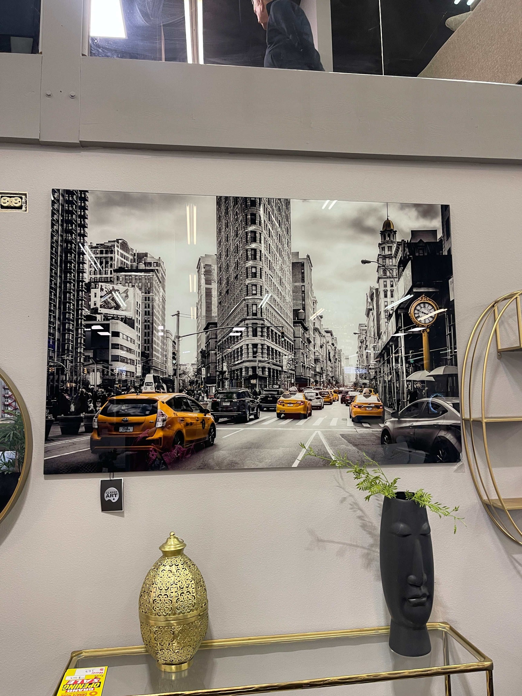 NYC Tempered Glass w / Foil Wall Art - Ornate Home