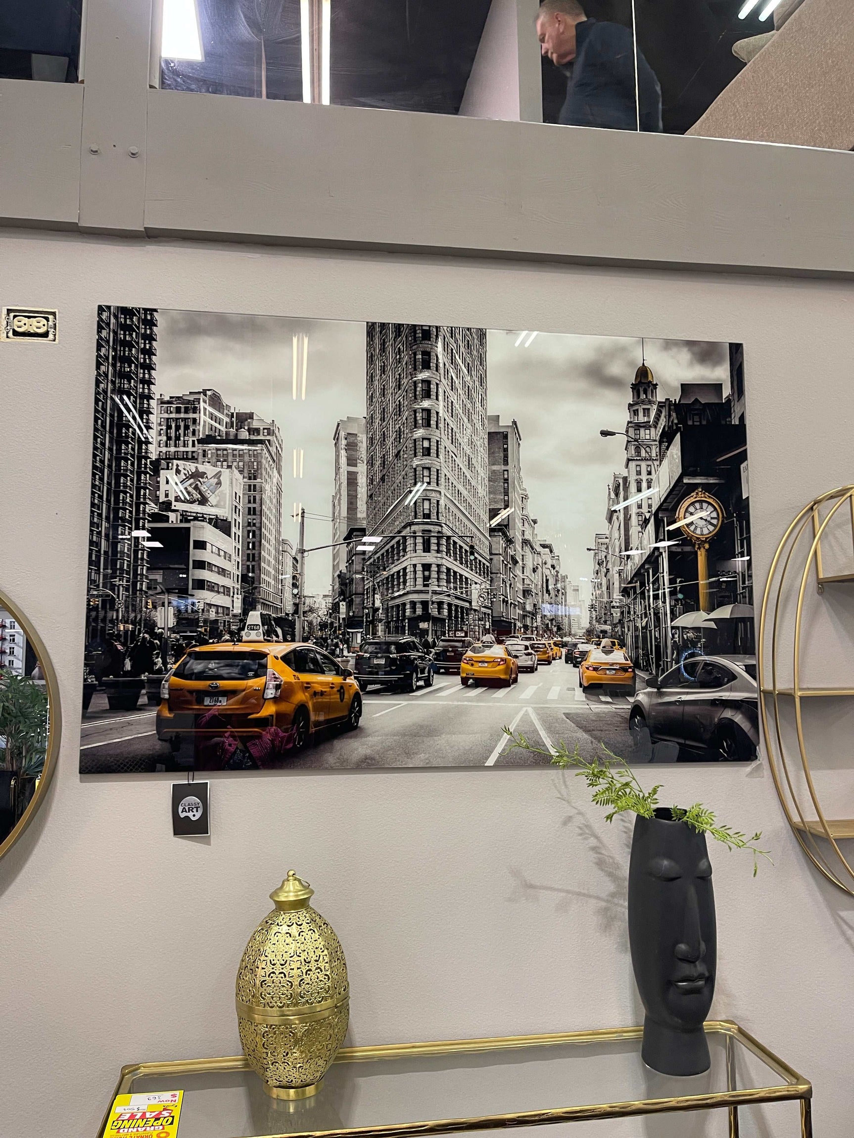 NYC Tempered Glass w / Foil Wall Art - Ornate Home