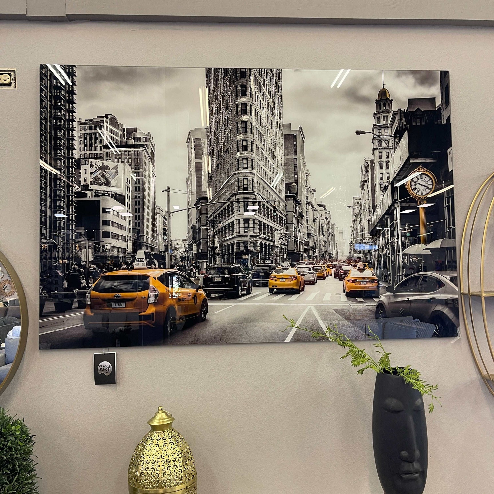 NYC Tempered Glass w / Foil Wall Art - Ornate Home