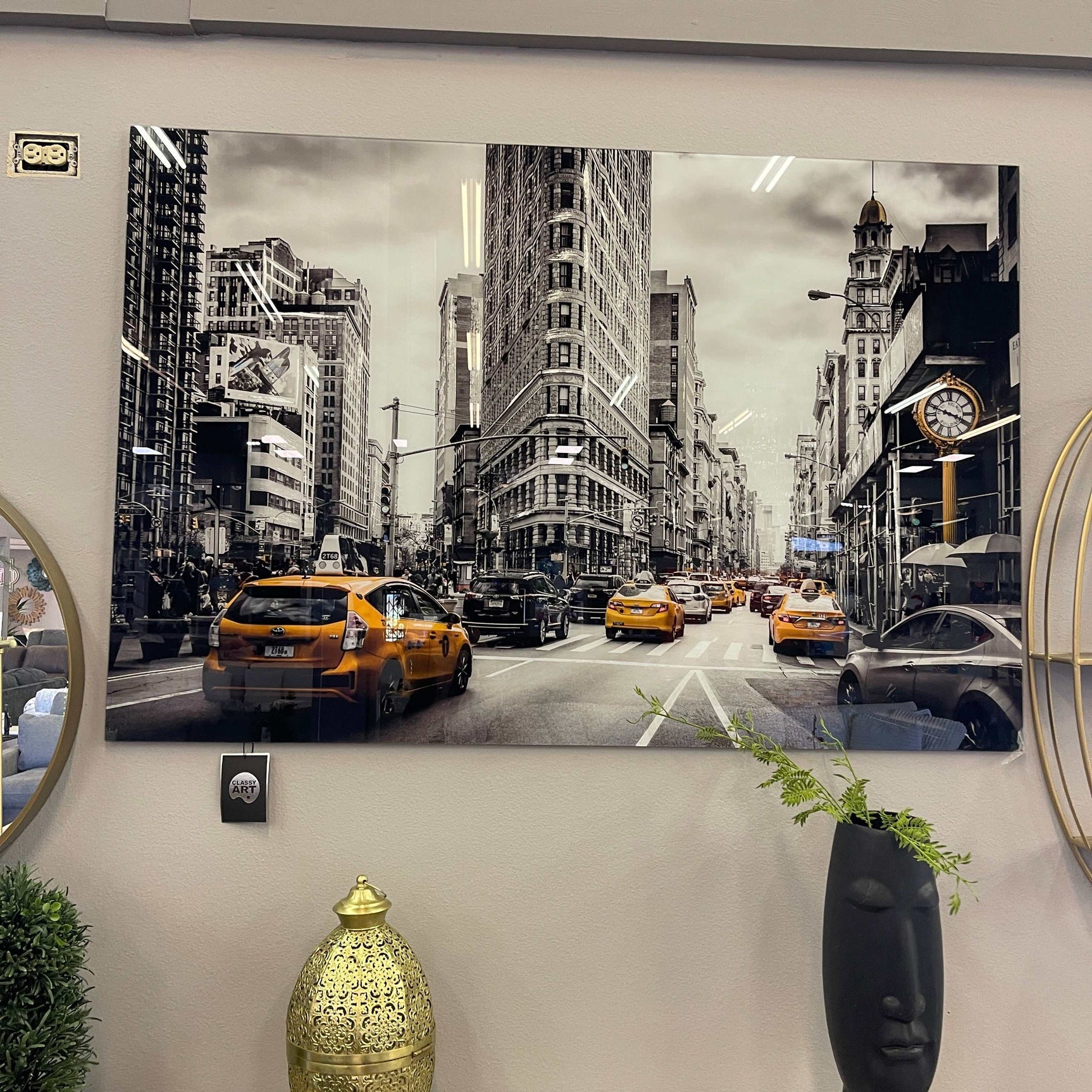 NYC Tempered Glass w / Foil Wall Art - Ornate Home