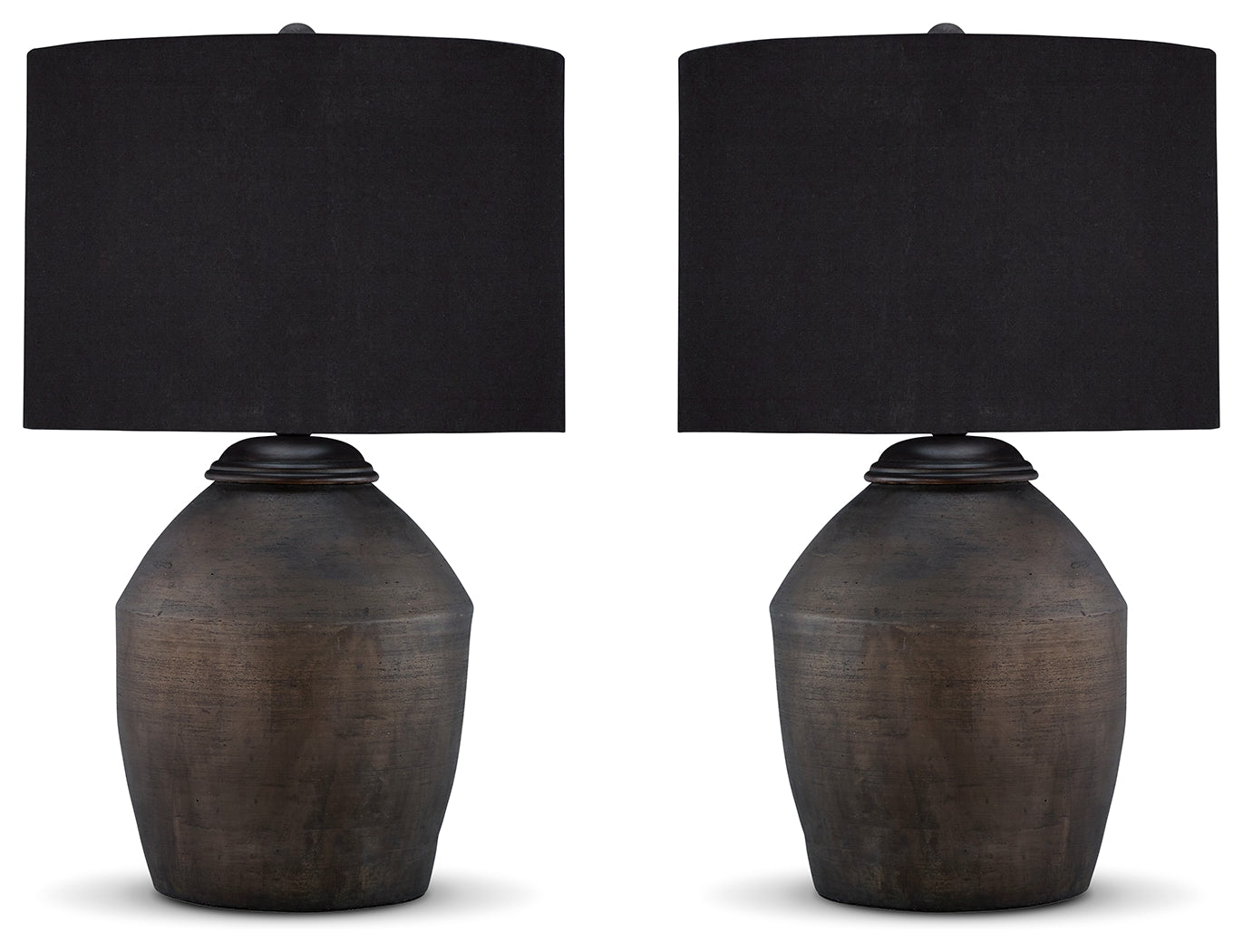 Naareman Metallic Black 2-Piece Lamp Set - Ornate Home