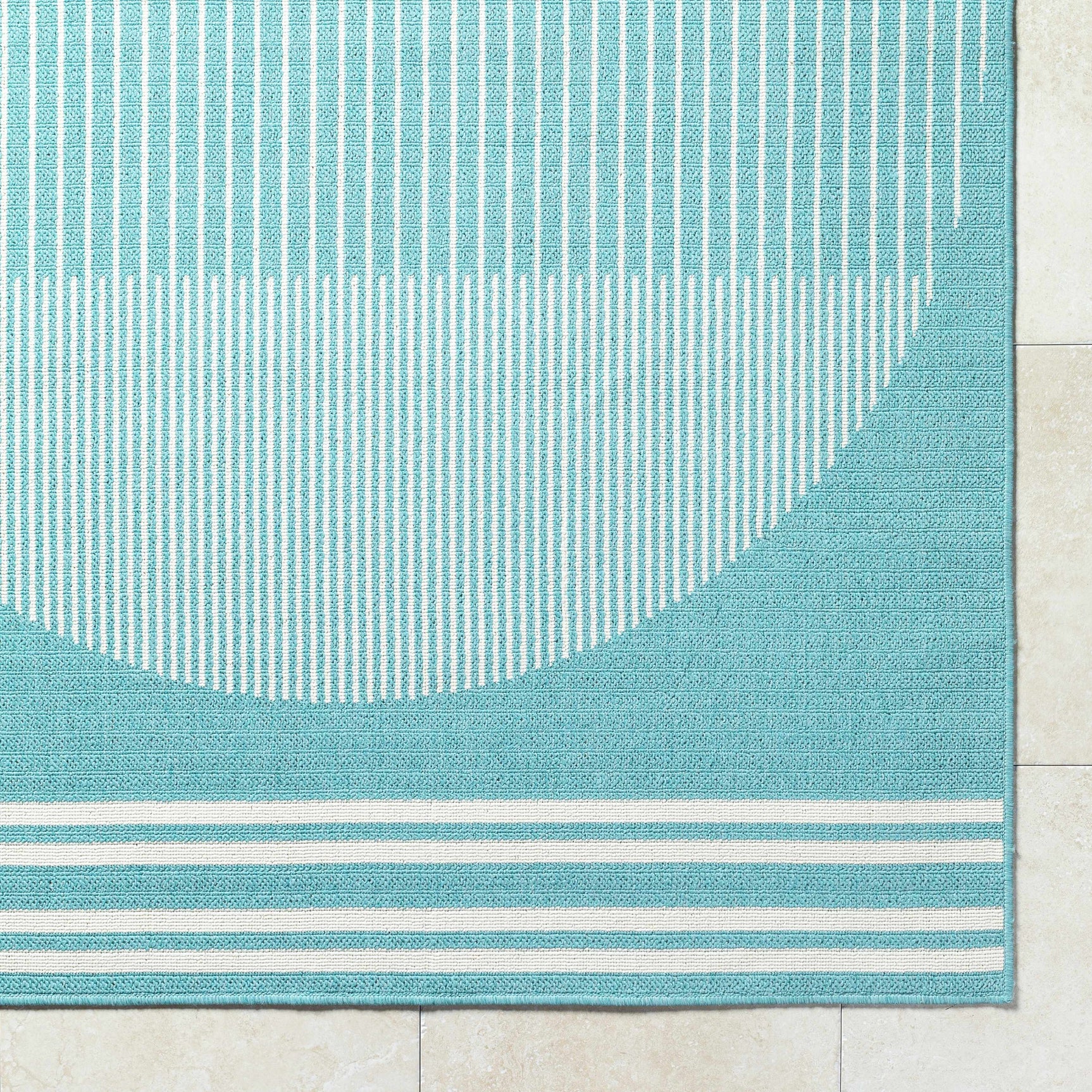 Nabil Aqua Outdoor Area Rug - Clearance - Ornate Home