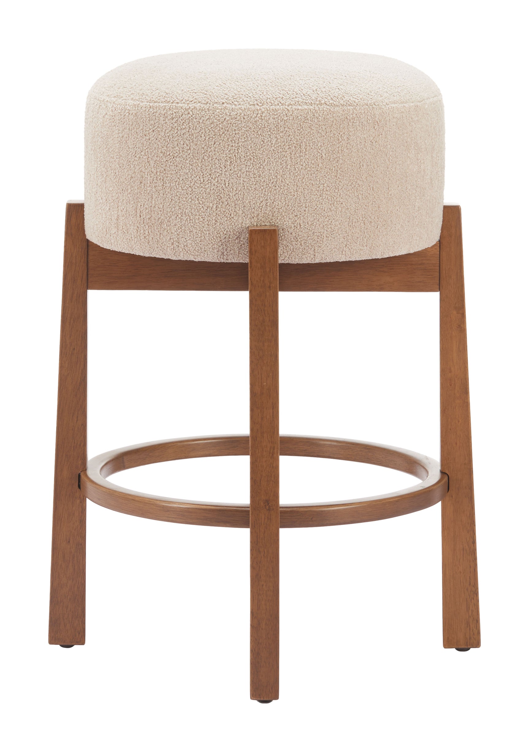 Nade Beige & Walnut Counter Stool (Set of 2) - Ornate Home