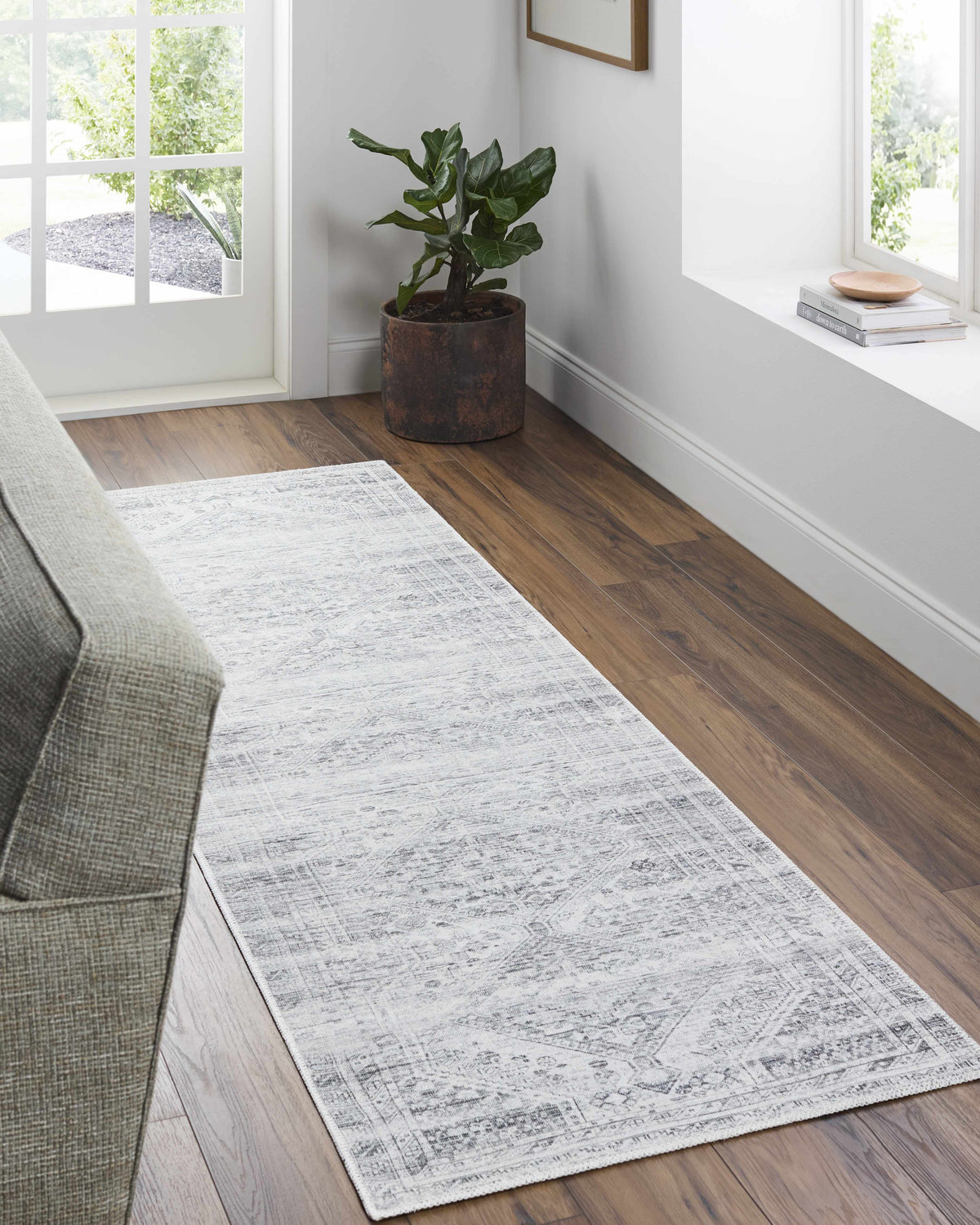 Nadie Blue Gray Medallion Area Rug - Clearance - Ornate Home