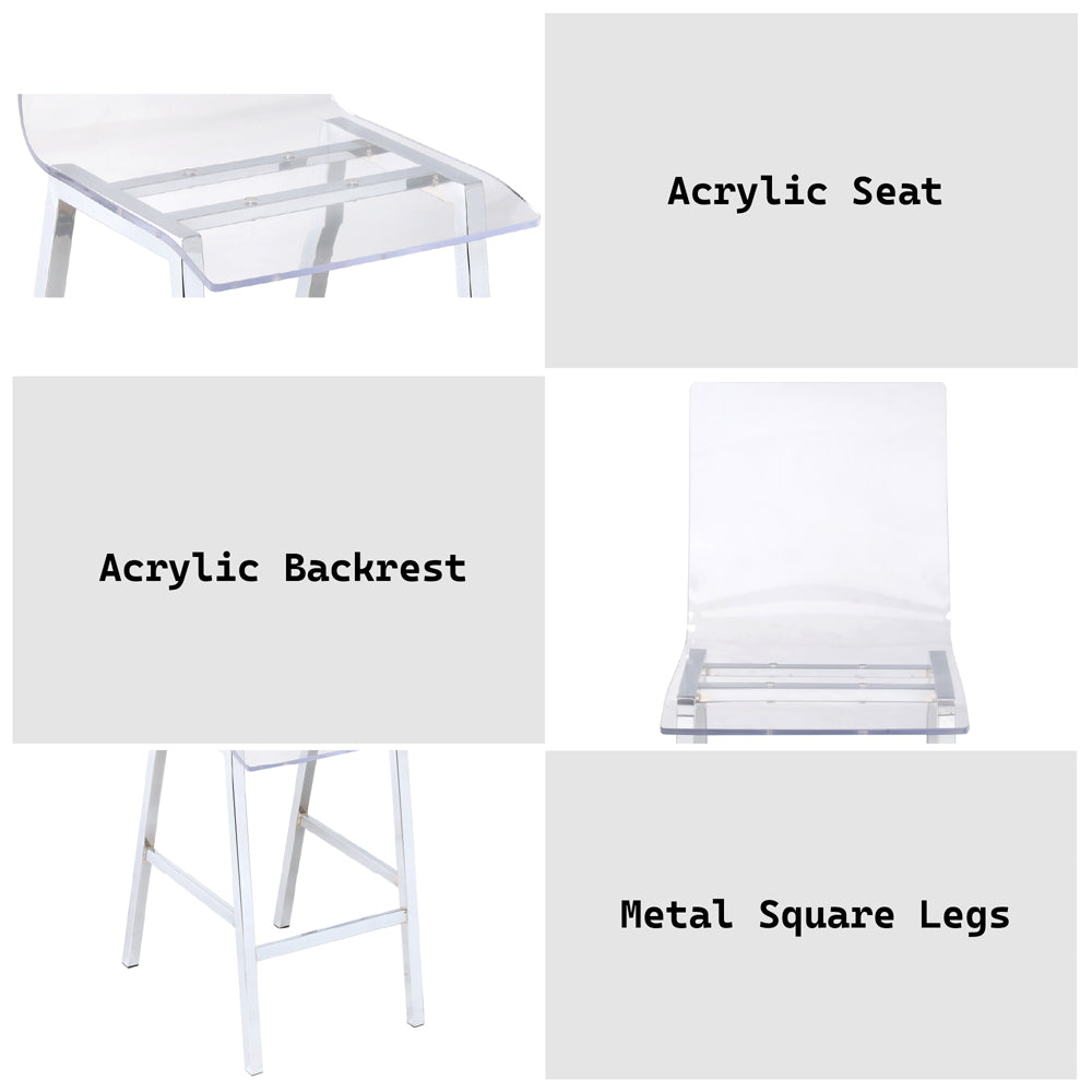 Nadie Counter Height Chair in Chrome (Set of 2) - Ornate Home