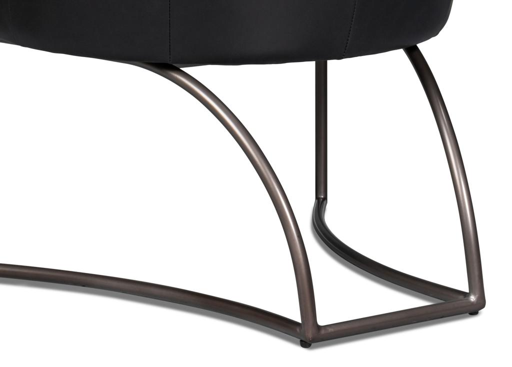 Nagel Black Distilled Leather Chair - Ornate Home