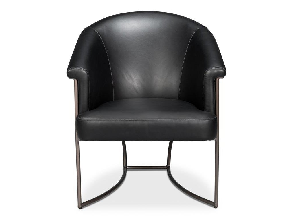 Nagel Black Distilled Leather Chair - Ornate Home