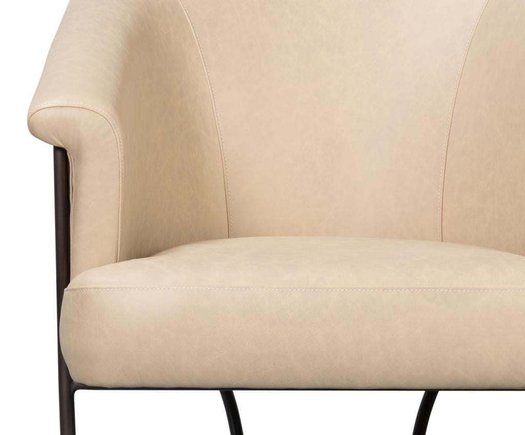 Nagel White Distilled Leather Chair - Ornate Home