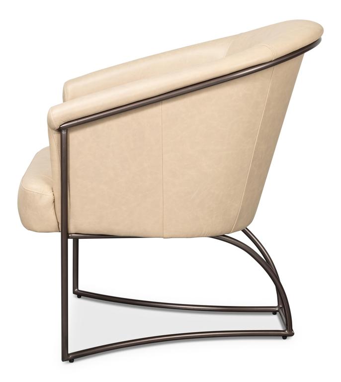 Nagel White Distilled Leather Chair - Ornate Home