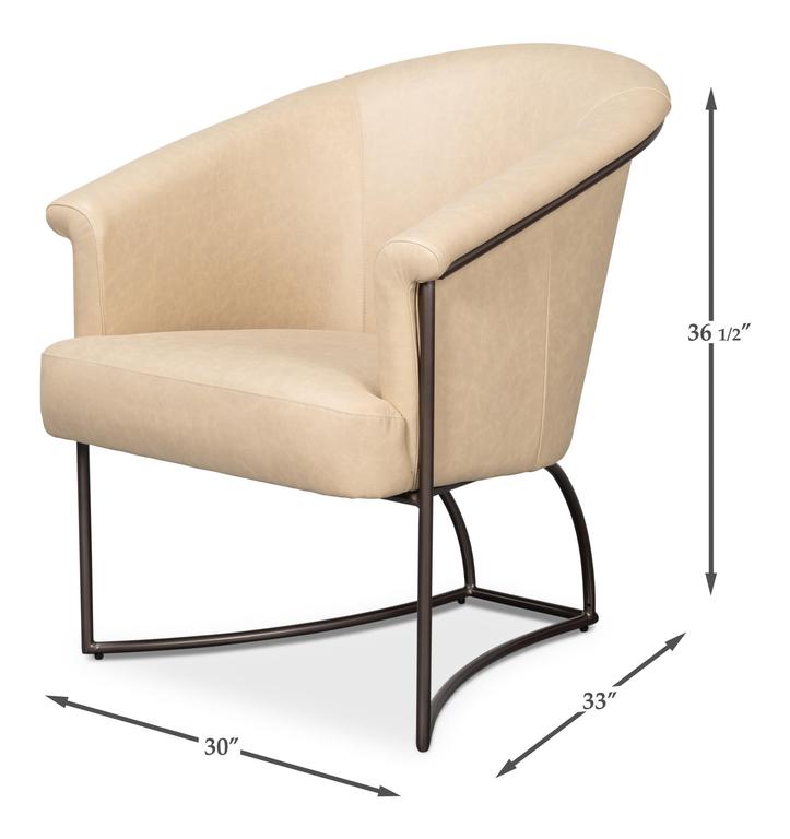 Nagel White Distilled Leather Chair - Ornate Home