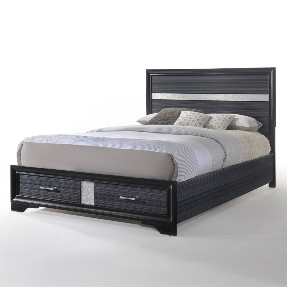 Naima Black Queen Bed - Ornate Home