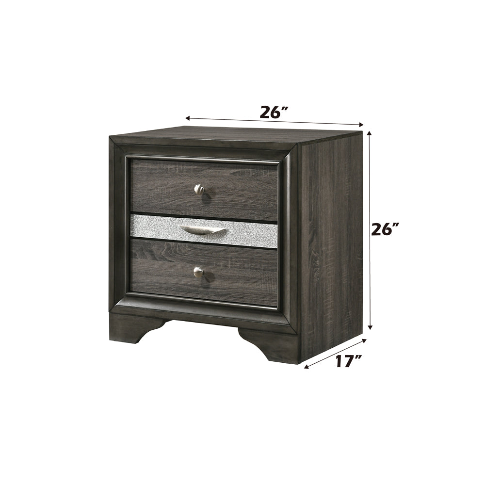 Naima Gray Nightstand - Ornate Home