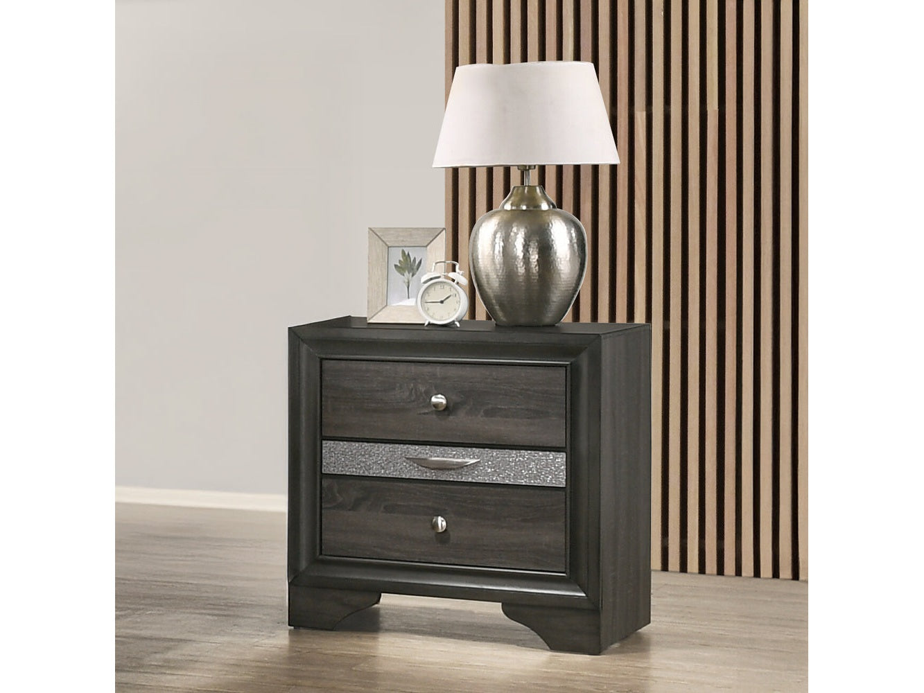 Naima Gray Nightstand - Ornate Home