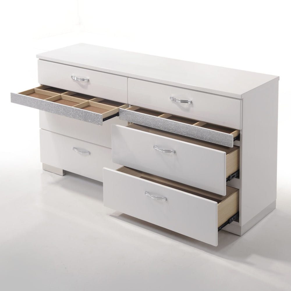 Naima II White High Gloss Dresser - Ornate Home