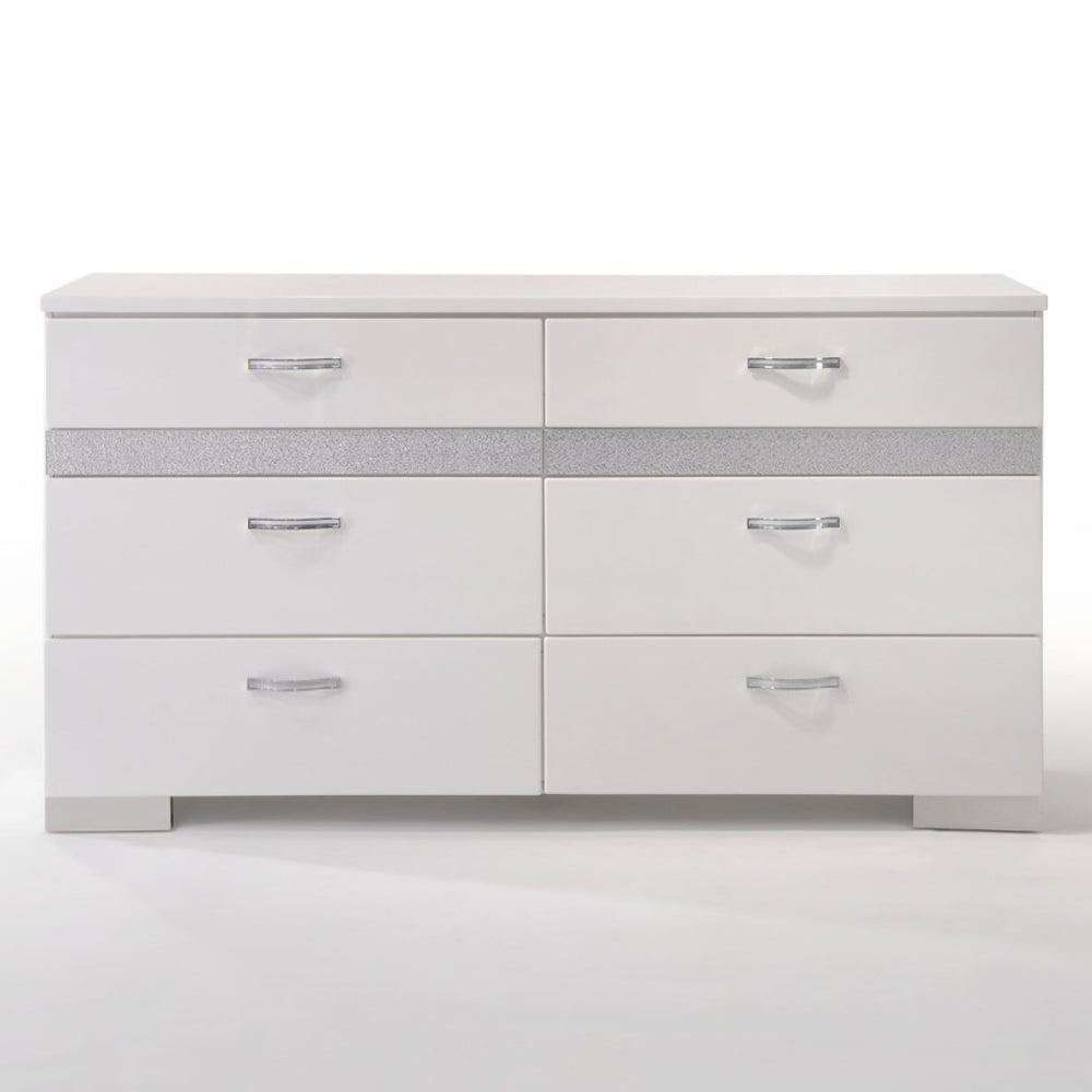 Naima II White High Gloss Dresser - Ornate Home