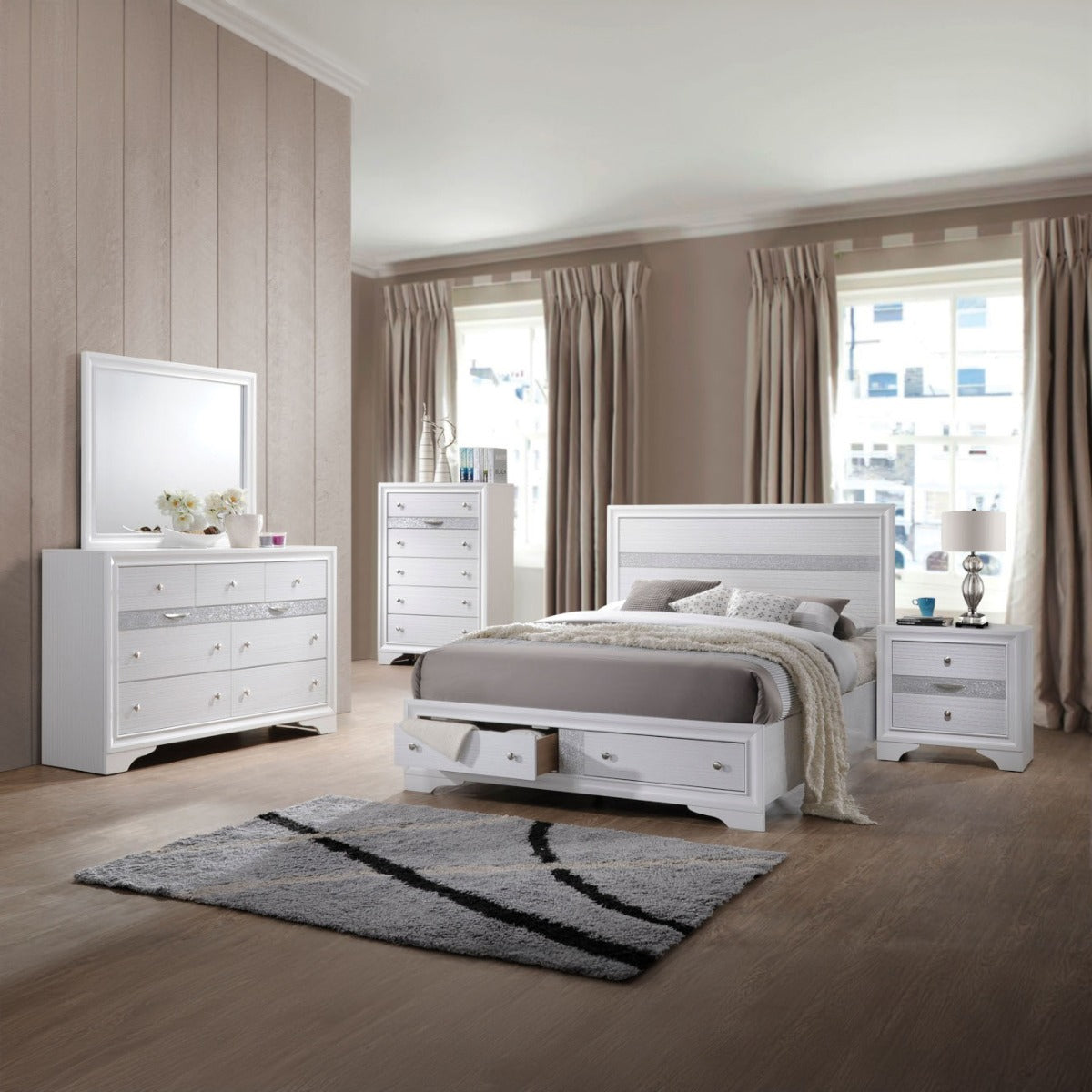 Naima White Nightstand - Ornate Home